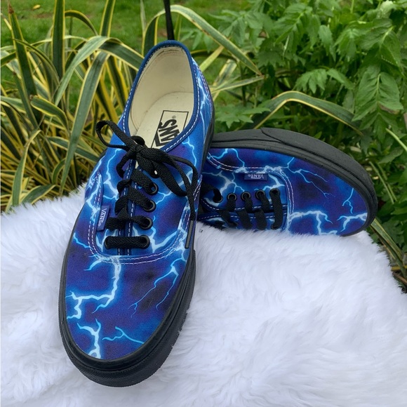 VANS MENS unisex Authentic Lightning Blue Canvas low sneakers size 8.5 L… - Picture 5 of 11